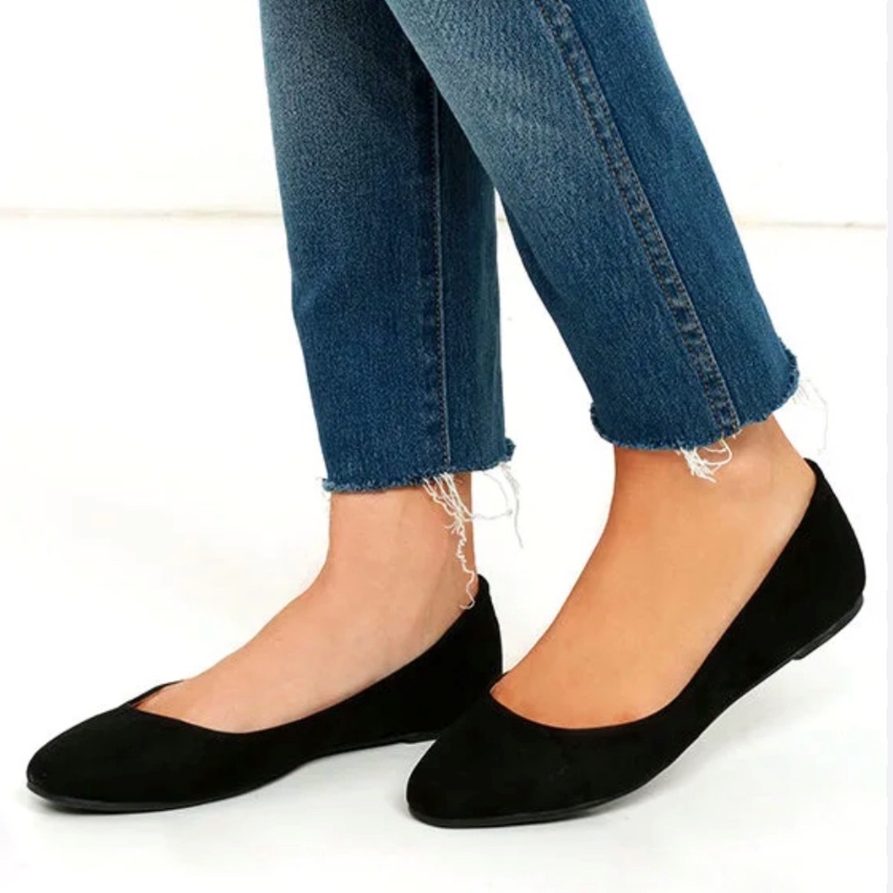 MADDEN GIRL by STEVE MADDEN So Cute Vegan Suede Black Ballet Flats